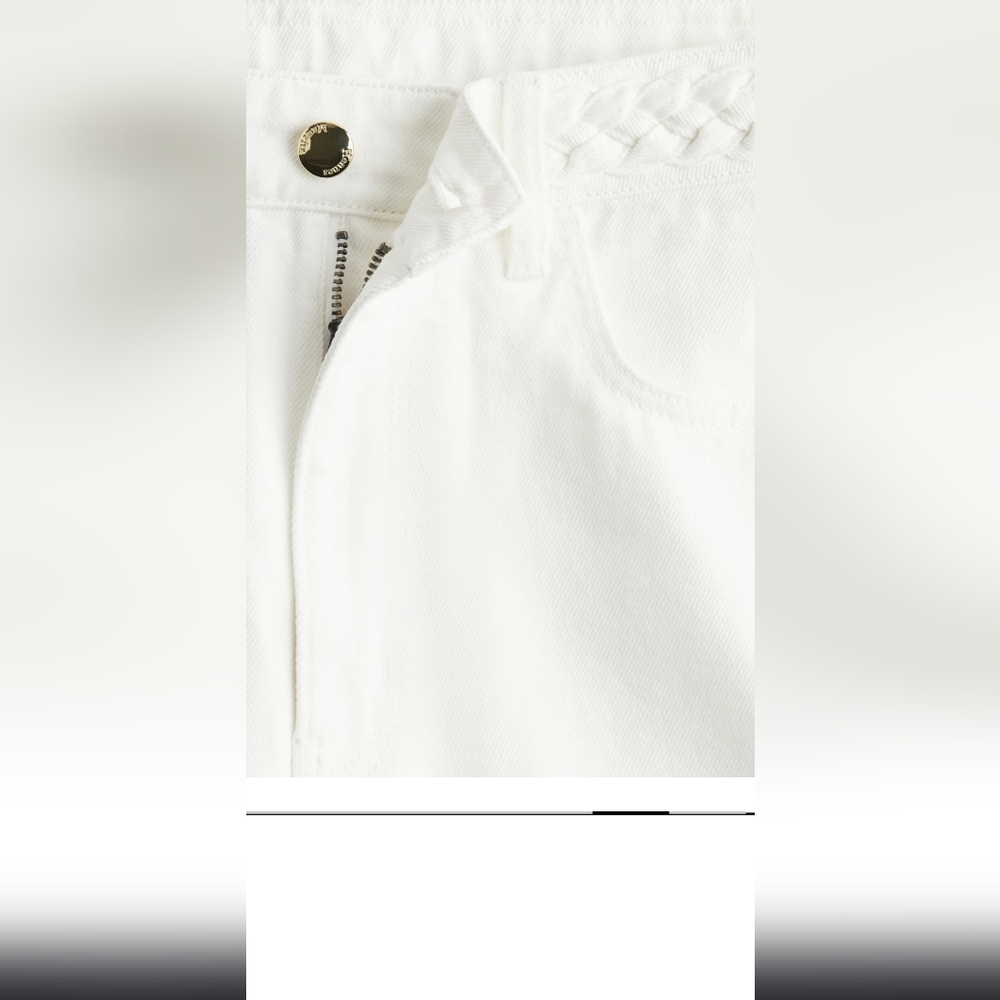 H&M SEALED! NWT! Wide High Jeans #1261751 in White. Sz 4. R2S!! - Picture 5 of 11